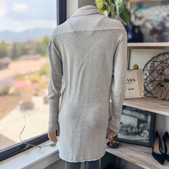 Leith, Open Front Stretchy Comfy Long Gray Cardigan, Women’s Size Medium - Picture 7 of 10